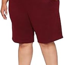 Women Plus Size Cotton Shorts Waist 44 to 60 in Knee Length Long Maroon-picture-17