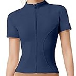 Women's Running Slim Full Zipper Stand-up Collar Fitness Casual Short Sleeve Sports Workout Jacket-image-83