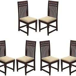 GFH Wooden Dining Chairs Set of 6 | H 33.4 x W 17.5 x D 17.5 Inches | Solid Wood Sheesham, Walnut Finish-image-57