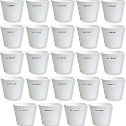 ALTRUIST Nursery Flower Pot Gamla Plant Pots Suitable Planters, Terrace, Garden Etc | Indoor & Outdoor Gardening 4-inch Plastic Terracotta Color (Pack of 24) White-image-1