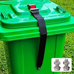 JFOMOYGI 1 PC Buckle Type Trash Can Locks for Animals Semi-Automatic,Bear Proof Trash Can Lid Lock,Universal Bear Trash Can Lock Belt,Garbage Trash Can Lid Locks for Raccoon,Easy Single Hand Release-29