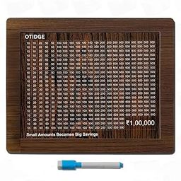 Otidge Wooden Piggy Bank | 1 Lakh Money Saving Box with Numbers | Money Saving Challenge Box | Wood Money Bank for Adults & Kids | Cash Box | Piggy Bank for Girls | Money Treasure Box (Rosewood)-28