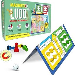 Little Berry Magnetic Ludo and Snakes & Ladders Big Size Board Game | 14”x14” Foldable Magnetic Game Board with Dice | 2-in-1 Fun Board Games for Travel & Gifting | for Kids, Adults & Family-image-29