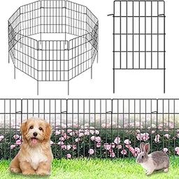 30 Pack Decorative Garden Fence Total 32ft (L) x 24in (H) 1.44" Gap Metal Wire Rustproof Small Animal Barrier Fence Easy Assembly Patio Yard Seedlings Protection Fencing Border Black-image-75