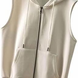 PDK Fashions Women’s Sleeveless Zip-Up Hoodie Vest – Casual Hooded Gilet with Kangaroo Pockets-image-65