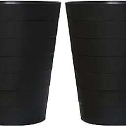 Nipogear Slim Round Plastic Small Trash Can Wastebasket 1.5Gallons Garbage Container Bin (B-Black(2 Pack), 1.5 Gallons)-0