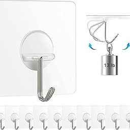 JIALTO Wall Hooks for Hanging Strong, Adhesive Hooks for Heavy Duty, self Hook, Wall hangings, Kitchen Accessories Items, Clothes Hanging, Sticky Photo Frame Hangers, Strong, Transparent(Pack of 10)-image-68
