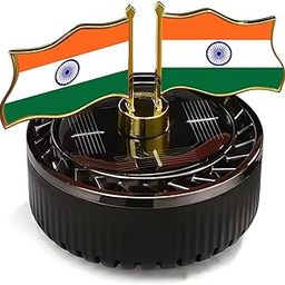 WISHKEY Solar Powered Car Dashboard Decoration Items Car Air Freshener Diffuser Indian Flag Design Aromatherapy Perfume with Essential Oil ABS Body Beech Scent Rotating Rakhi Gift for Brother Sister-image-14