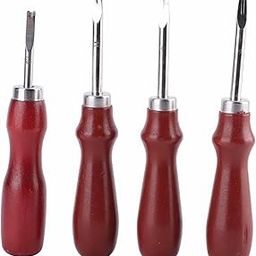Respicefinem 4pcs Leather Chamfering Knife Sharpener DIY Tool for Leather Leather Beveling Tool-image-2