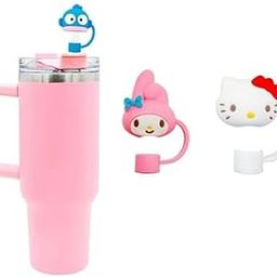 Mclear Silicone Straw Cap Different Cartoon Cover Tumblers, Cute Dringking Straw Toppers Dustproof Reusable Straw Tips Lids, Bulk Straw Silicone Protector Caps For Gifts (2), 500 ml,Multi Colour-25
