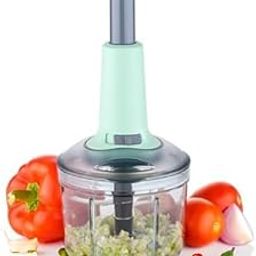 EXPESIA Manual Push Chopper 900ml Steel Blade Hand Press Vegetables Chopper Kitchen for Cutting Salad, Onion, Chilly Mixer (Green)-image-5