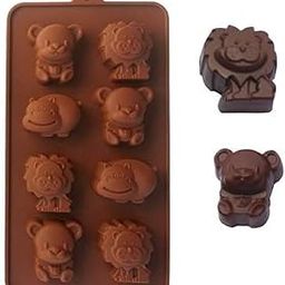 RKPM HOMES Animal Shape Chocolate Mould | Silicone Candy Mold | Baking Tools for Cake Chocolate Candy Ice Jelly | Cake Baking Moulds | Bakeware Molds | Brown – 8 Cavity-image-13