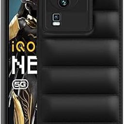 Plus Puffer Case Camera Protection Soft Back Cover for iQOO Neo 7 | iQOO Neo 7 Pro 5G - Black-14