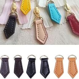 Generic 2Pcs Leather Zipper Tags Fixer Pull Replacement DIY Wallet Purse Bag Black|Crafts | Sewing | Closures & Connectors | Zippers-image-8
