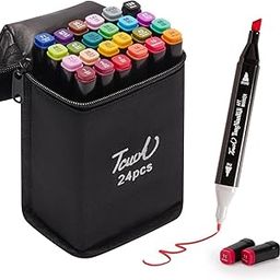 FINEMOE Dual Tip Marker Set of 24 Alcohol Markers with Portable Storage Bag, Waterproof Sketch Pens for Kids, Artists & Students, Quick-Dry Colour Art Kit for Drawing, Journaling, Gifts for Girls (24)-picture-12