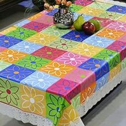 Freely Plastic Checkered Rectangular 4 Seaters Center Table Cover (Multicolour, 40x60 inch,Pack of 1)-image-63