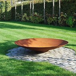 JP PLANTERS 24" Campfire Fire Pit Bowl - Large Corten Steel Fire Bowl for Wood Burning - Perfect for Backyard, Outdoor Garden, Rustic Outdoor,Bonfire Pit, Fireplace - Natural Rust 24" L x 24" W x 8" H-image-63