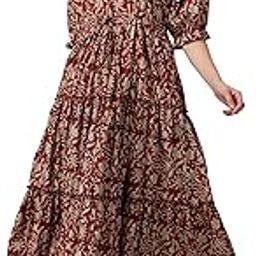 Women's Cotton Fit and Flare Maxi Dress-image-68