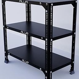 ALIJA®️ Slotted Angle Metal Rack (2 x 2 x 1 Ft. / 24 x 23 x 12 Inch) with 3 Shelves (Black) (Black, 24 Gauge Shelves, 18 Gauge Angle)-27