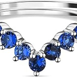 925 Silver Blue Sapphire Adjustable Chevron Ring for Women and Girls | With Certificate of Authenticity & 925 Stamp | Life-time Warranty*-image-33