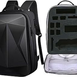 GetZget® Multipupose Carrying Case Bag For Dji Air 3/ 3S & Accessories Storage Hard Waterproof Backpack with Safety Belt & EVA Foam (For Air 3/ 3S, Black)-8