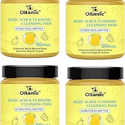 Oilanic Kojic Acid and Turmeric Cleansing Pads for Glowing Skin (Pack of 4, Each 50 PCS)|Brightening and Exfoliating Face Pads for Clear, Deep Cleansing and Hydrating Formula, for Brighten Skin|-picture-52