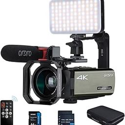 ORDRO 4K Camcorder UHD Video Camera Digital Camcorder Live Streaming Camera Recorder 1080P Camcorder with 12x Optical Zoom Video Camera with 64G Memory Card-image-82