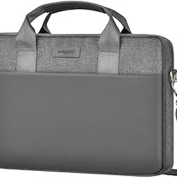 Salpido SAL-LB-30 Grey Laptop Bag for up to 15.6" Laptop, Slim Water Resistant Shoulder Sleeve with 360 Degree Protection, Detachable Strap, Multi Pocket Organizer for Office College Travel Use-image-49