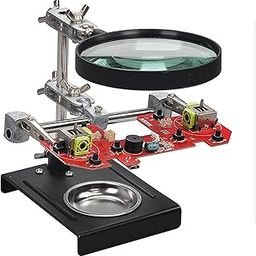 Tyenaza Magnifying Glass Soldering Station, Desktop Welding Repair with Auxiliary Clip Stand for PCB Mobile Phone Circuit Board Soldering, Crafting-image-6