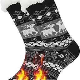 1 Pair Women Winter Thick Cozy Slipper Socks Non-Slip Winter Warm Fuzzy Snow Socks Fleece Lined Socks Cozy Faux Fur Calf Length | Multicolor. Free Size-image-50