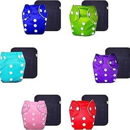 Dumbledo Lite Cloth Diaper with Black Insert (Pack of 6) | Hypoallergenic | 6-Layer Absorbent Pad | Adjustable Snaps | Ideal for Toddlers | 3 Months – 2 Years | Unisex Baby-picture-27