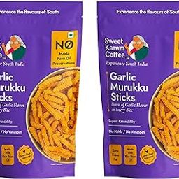 Sweet Karam Coffee Garlic Murukku | No Palm Oil | No Preservatives | South Indian Chakli | Crispy & Fresh Tea-Time Namkeen | Festive Snack | Homemade Recipe | Crunchy & Spicy Treat | 95g (Pack of 2)-image-38