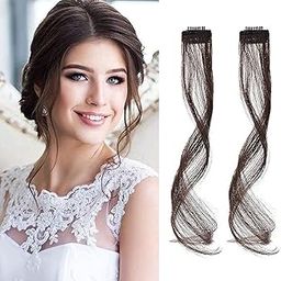 AL ZAHRA Long Side Air Bangs, Wavy Curly Clip in Bangs Front Side Bangs for Women Daily Use 2 PCS Set Long Temples (Dark Brown)-image-43
