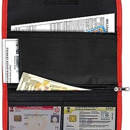 Storite Two Wheeler/Car Document Holder Vehicle Registration & Insurance Organizer with Sleek Design and Secure Storage Fits Driving Licence, RC Book, PUC, Insurance (Red & Black-25.5 x 12 cm)-image-23