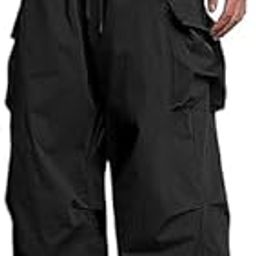 Men's Cargo Pants, Elastic Waist, Multiple Pockets, Loose Fit, Casual Style-image-32