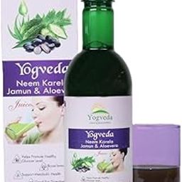 Yogveda Natural Care Juice - 500 ml (Pack of 1) Blend of Amla, Karela, Jamun, Aloe Vera and other herbs helps to manage sugar levels Health Drink Made in India-image-12