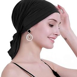 PALAY Head Scarf For Female Cotton Elastic Chemo Caps Headwear Turban, Pre-Tied Cancer Cap Headscarf Slip On Headwrap for Hair Loss Or Thin Hair-image-68