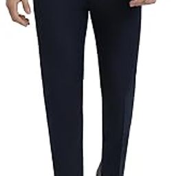 Men Contemporary Fit Structure Pattern Poly Wool Blend Flat Front Formal Trouser-picture-3