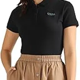 u.s. polo assn. Women's Solid Regular Fit Polo Shirt-picture-10