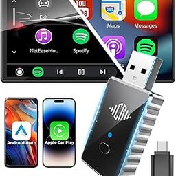 CEROAN 2-in-1 Wireless CarPlay Adapter & Android Auto Wireless Adapter for Cars - Convert Wired to Wireless with Bluetooth 5.3 & 5GHz WiFi, Plug & Play, Auto Reconnect, Lag-Free for iOS/Android-12