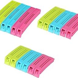 S R EXCLUSIVE Plastic 18 Pieces Food Snack Bag Pouch Clip Sealer for Keeping Food Fresh Multicolour-picture-16