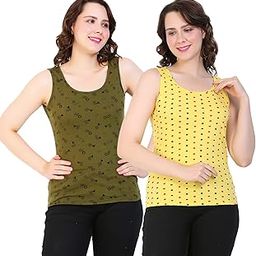 Women's Cotton Round Neck Tank Top | Tops for Women|Crop top Tank top|Beach wear|Stylish Tops|Inner for Women-image-59