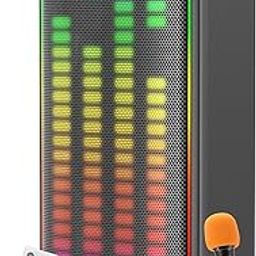 GIZMORE Thunder 160W High Bass Bluetooth Party Speaker with UHF Wireless MIC, 3 Hrs Playtime, LED Display, RGB Lights, TWS Mode, BT v5.0, USB, AUX & TF Card, Remote with Dual Charging Support-5