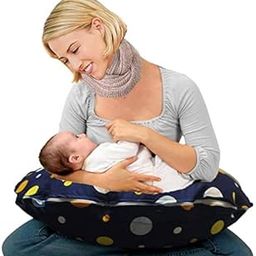 KRADYL KROFT 5in1 Baby Feeding Pillow with 100% Cotton Removable Cover | Breastfeeding Pillow | Nursing Pillow with Belt and Hoop (Magic Polka)-11