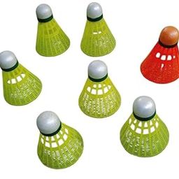 7 Piece Shuttlecock with White Cork Base Green Plastic-image-33
