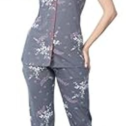 Women's Riza Hosiery Cotton Regular Fabric Relaxed Fit Printed Night Suit Set/VNS-1112-picture-6