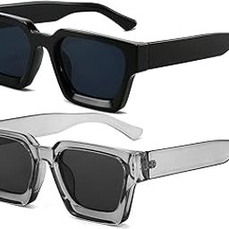 Square Sunglasses for Women Men Square Thick Frame Sun Glasses Simple Designer Style Shades-image-26