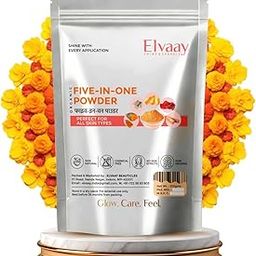 Elvaay Five-in-One Powder, With the benefits of Multani Mitti, Orange Peel, Rose Petals, Wild Turmeric & Sandalwood in One, Body Scrub & Face Pack, 100 Grams-4
