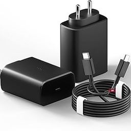 AILKIN 45W USB-C Superfast Charger Adapter with Cable Compatible with Samsung Galaxy S/A/M/F/Z Series-Compatible with S25/S24/S23/S22Ultra/S21/21FE/S20/Note/M54/M53 5G/M33/M23/A34/A54 5G & More(Black)-image-2