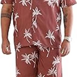 Men's Rayon Printed Comfort Casual Night Suit Set, Half Sleeve, Plus Size, Western Style, Shirt Collar, Relaxed Fit Sleepwear-image-70
